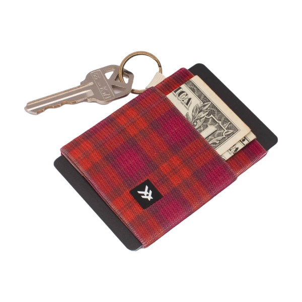 Red Plaid Thread Wallet Elastic
